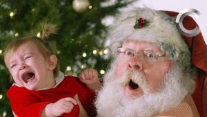 little girl crying at santa